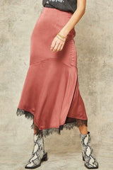 A Solid Woven Midi Skirt - Fit Me For 20