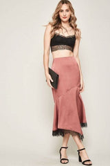 A Solid Woven Midi Skirt - Fit Me For 20