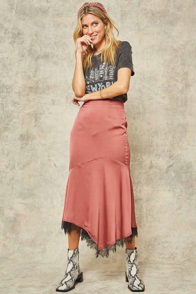 A Solid Woven Midi Skirt - Fit Me For 20