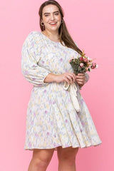 Abstract Printed Mini Swing Woven Dress - Fit Me For 20