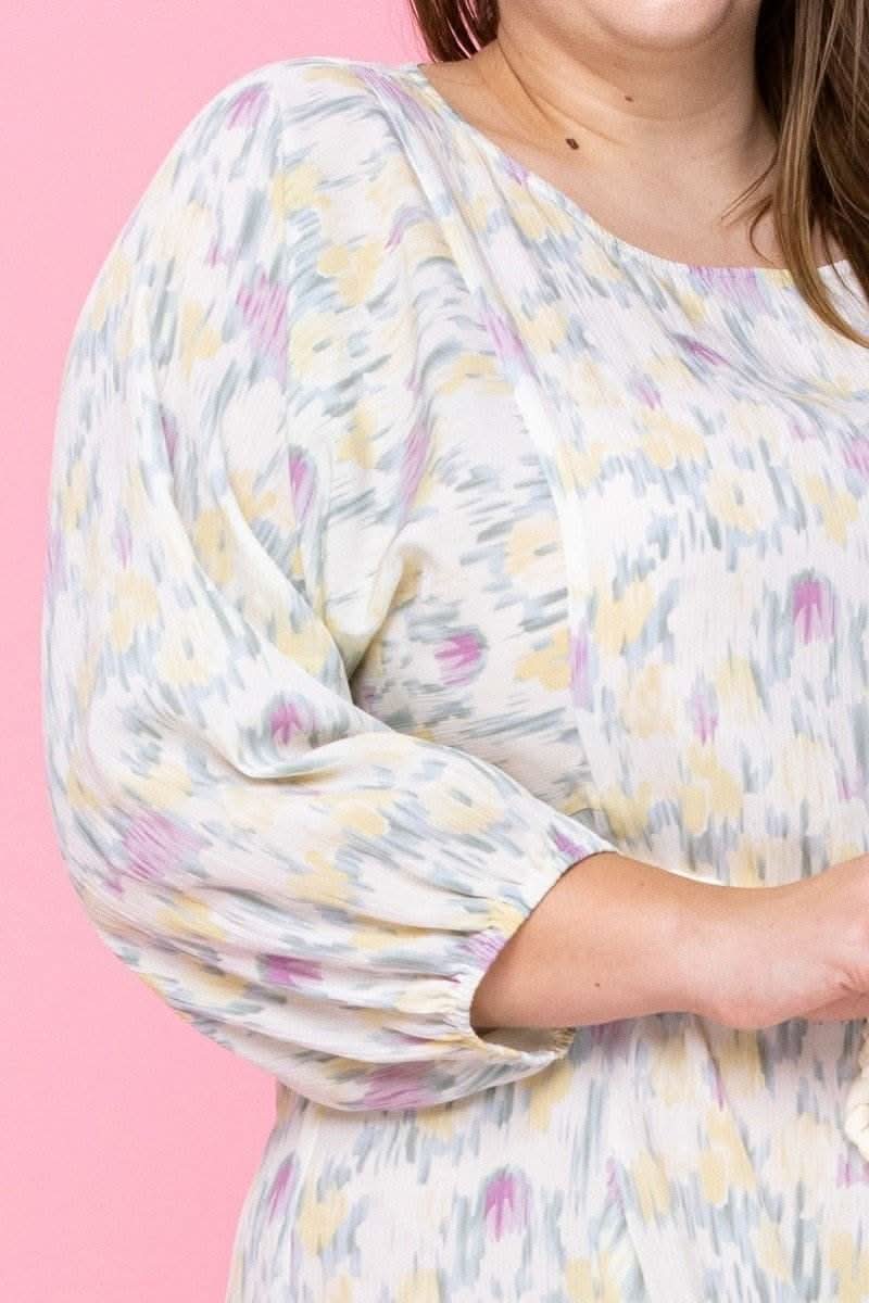 Abstract Printed Mini Swing Woven Dress - Fit Me For 20