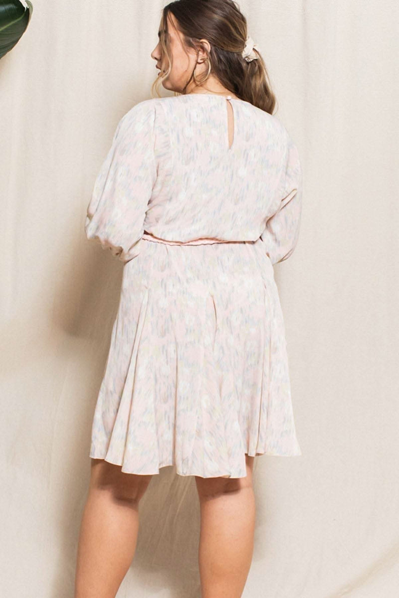 Abstract Printed Mini Swing Woven Dress - Fit Me For 20