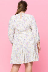 Abstract Printed Mini Swing Woven Dress - Fit Me For 20