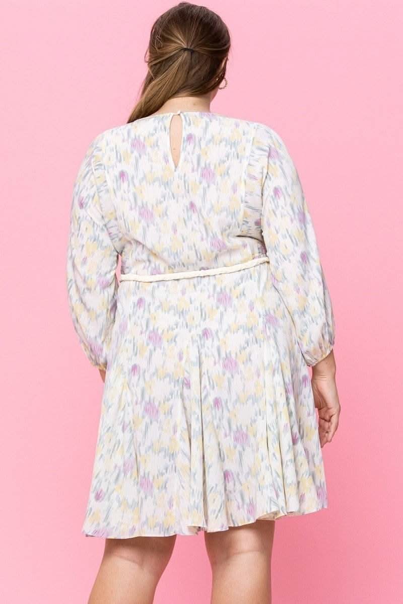 Abstract Printed Mini Swing Woven Dress - Fit Me For 20