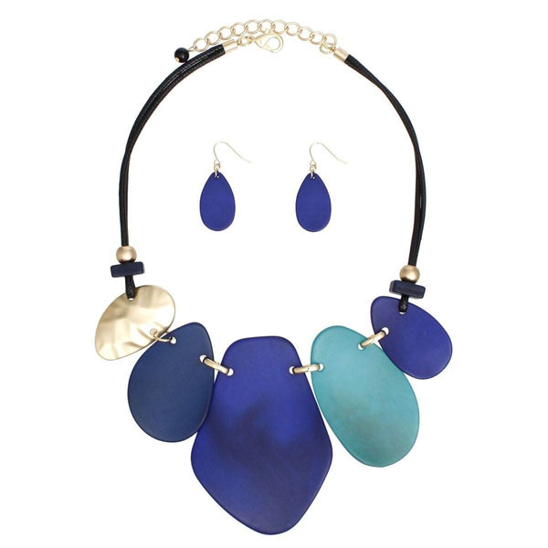 Necklace Shades of Blue Bib Set for Women - Fit Me For 20