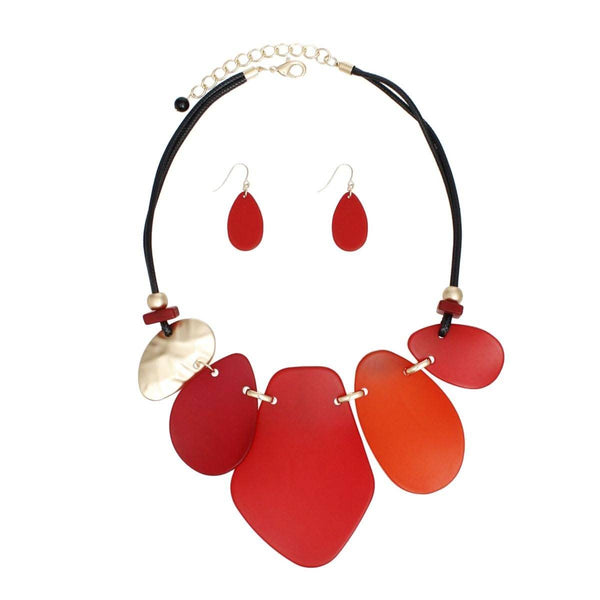 Necklace Shades of Red Bib Set for Women - Fit Me For 20