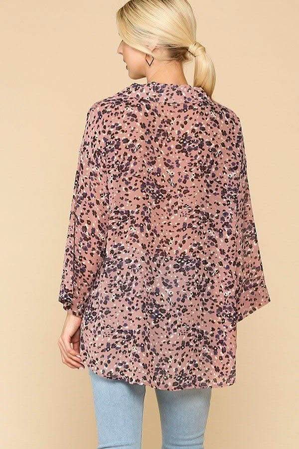 Animal Print Button Down Lapel Collar Shirt With Chest Pocket - Fit Me For 20