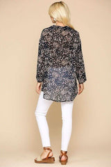 Animal Print Button Down Lapel Collar Shirt With Chest Pocket - Fit Me For 20