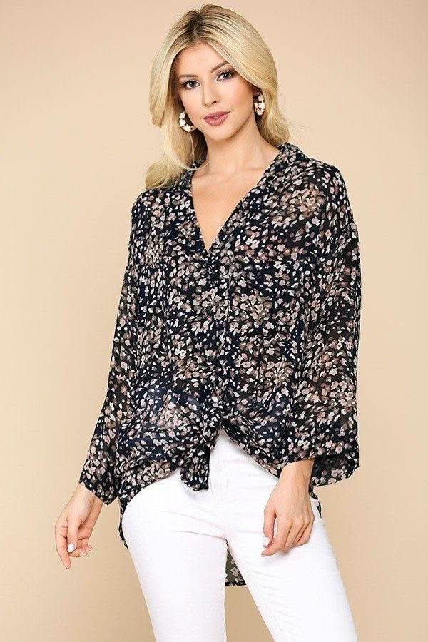 Animal Print Button Down Lapel Collar Shirt With Chest Pocket - Fit Me For 20