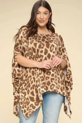 Animal Printed Rayon Span Poncho - Fit Me For 20