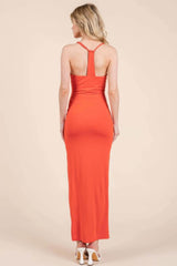 Asymmetry Ruched Double Layered Maxi Dress - Fit Me For 20