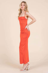 Asymmetry Ruched Double Layered Maxi Dress - Fit Me For 20