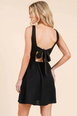 Backless Tie Mini Dress - Fit Me For 20