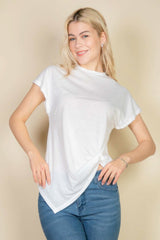 Batwing Sleeve Twist Front Tee - Fit Me For 20