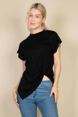 Batwing Sleeve Twist Front Tee - Fit Me For 20