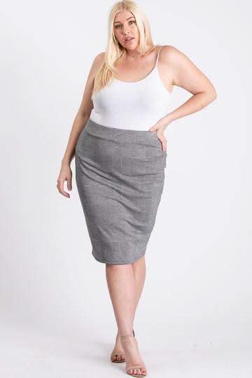 Black/grey Glen Plaid Skirt - Fit Me For 20