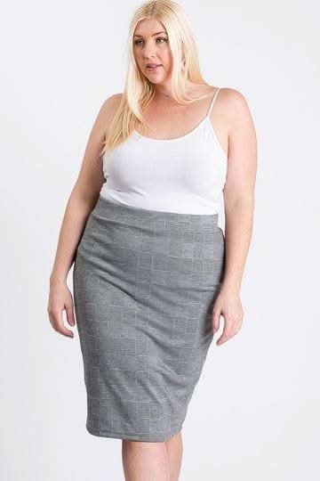 Black/grey Glen Plaid Skirt - Fit Me For 20