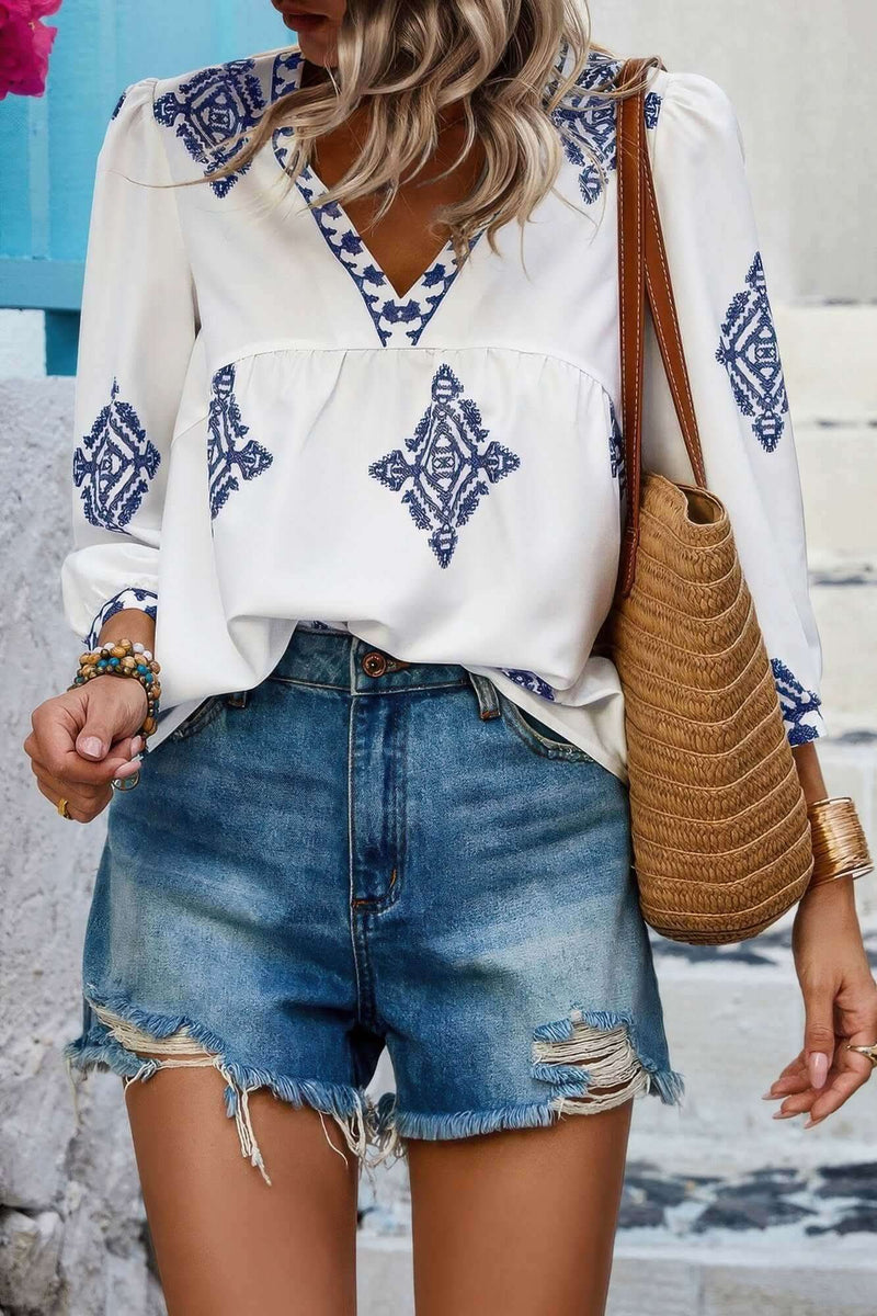 Boho Breeze Embroidered Top - Fit Me For 20