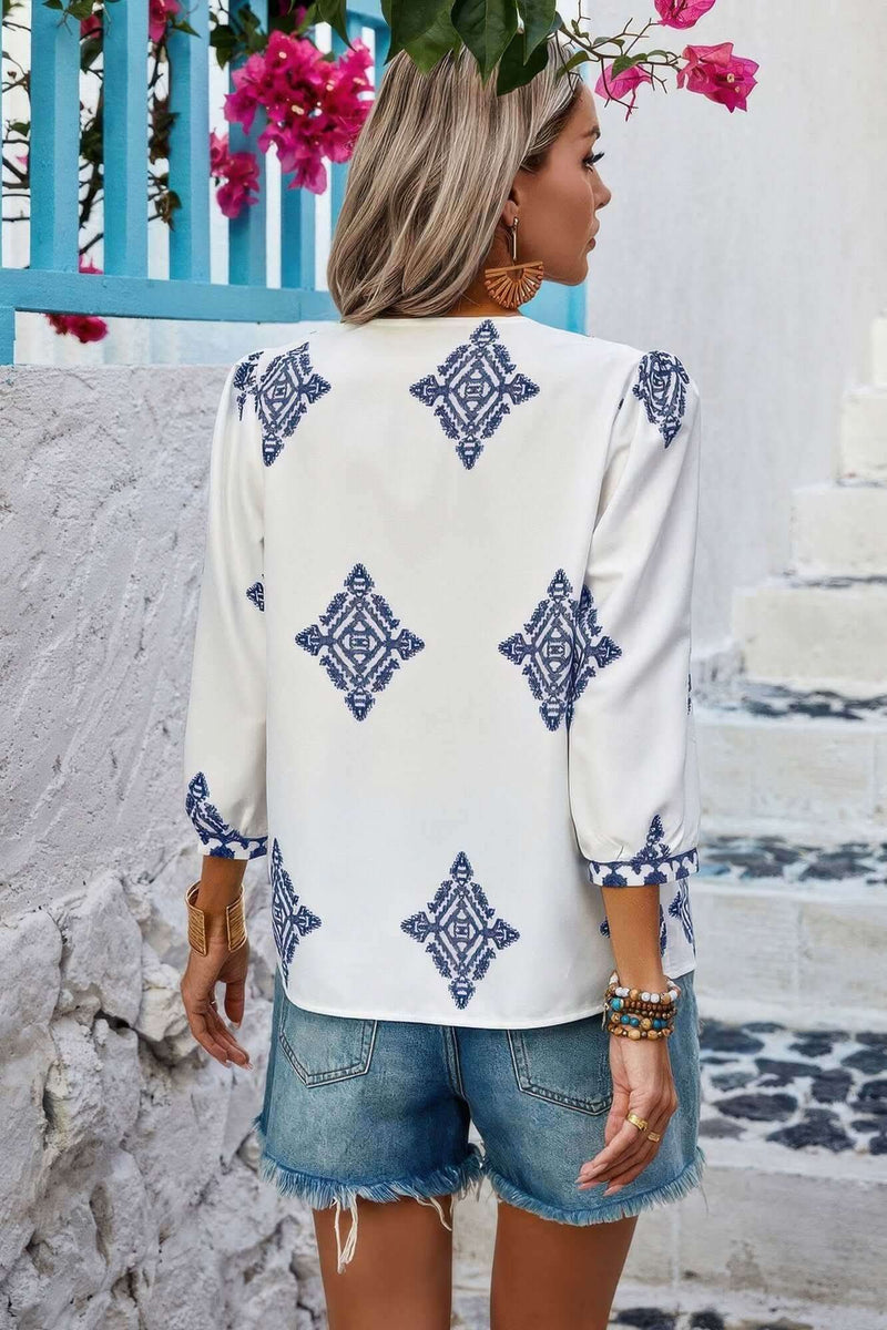 Boho Breeze Embroidered Top - Fit Me For 20