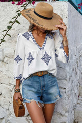 Boho Breeze Embroidered Top - Fit Me For 20