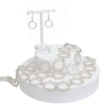 Chain Multi Row Multi Circle Silver Bib Necklace - Fit Me For 20