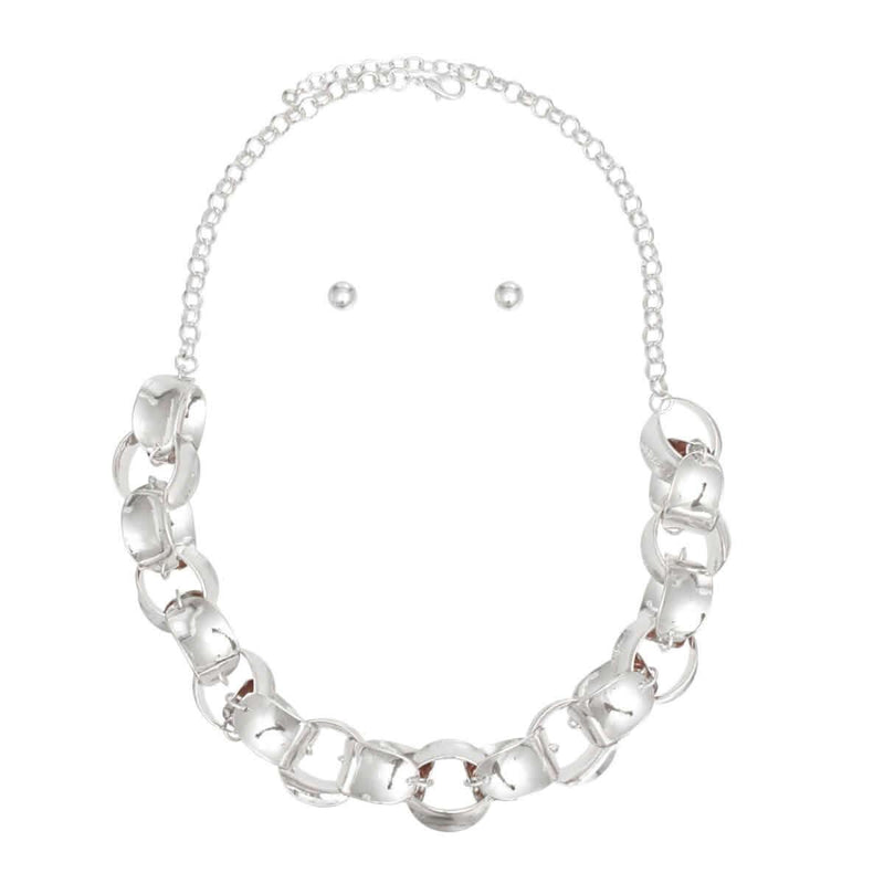 Chain Polished Silver Oval Link Long Necklace - Fit Me For 20