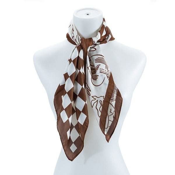 CHECKERED SILK FASHION SCARF - Fit Me For 20