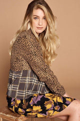 Cheetah Print Button-down Collard Shirt Dress - Fit Me For 20