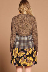 Cheetah Print Button-down Collard Shirt Dress - Fit Me For 20