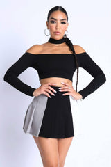 Choker Off-shoulder Top Set - Fit Me For 20