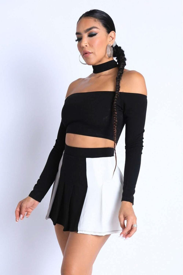 Choker Off-shoulder Top Set - Fit Me For 20