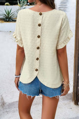 Crewneck Chiffon Polka Dot Ruffle Short Sleeved To - Fit Me For 20