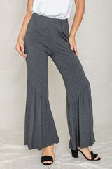 Diagonal Trim Ruffle Hem Pants - Fit Me For 20