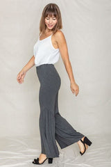 Diagonal Trim Ruffle Hem Pants - Fit Me For 20