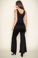 Diagonal Trim Ruffle Hem Pants - Fit Me For 20