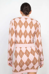 Diamond Button-front Cardigan Top - Fit Me For 20