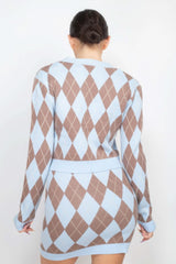 Diamond Button-front Cardigan Top - Fit Me For 20