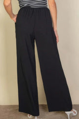 Drawstring Waist Wide Leg Minimalist Pants - Fit Me For 20