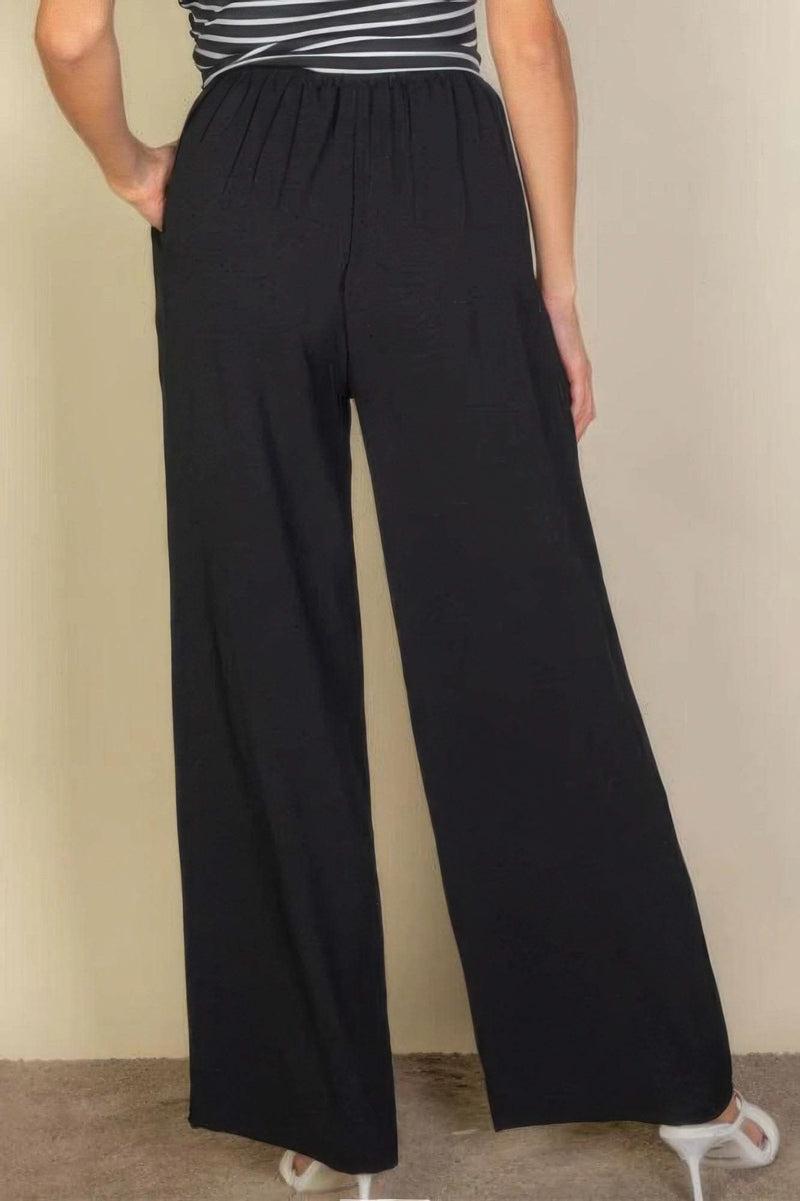 Drawstring Waist Wide Leg Minimalist Pants - Fit Me For 20