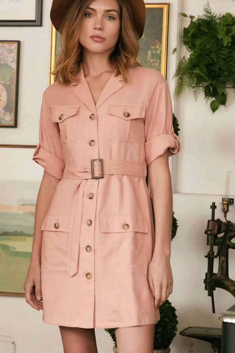 Effortless Charm Belted Dress - Fit Me For 20