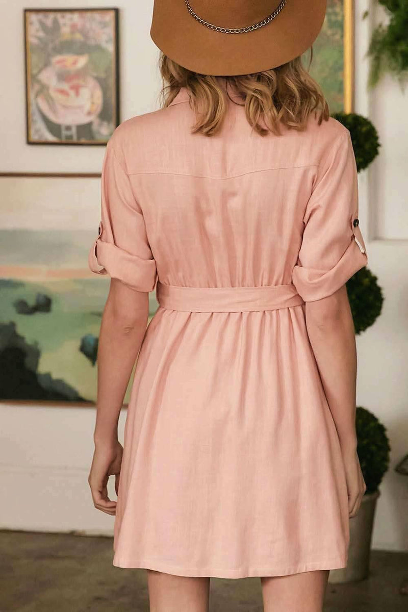 Effortless Charm Belted Dress - Fit Me For 20