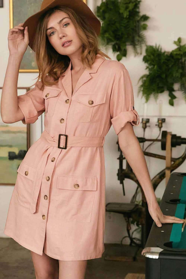 Effortless Charm Belted Dress - Fit Me For 20