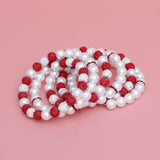 DST White Pearl and Bead Memory Wire Bracelet - Fit Me For 20