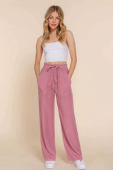 Elastic Waist Tencel Long Pants - Fit Me For 20