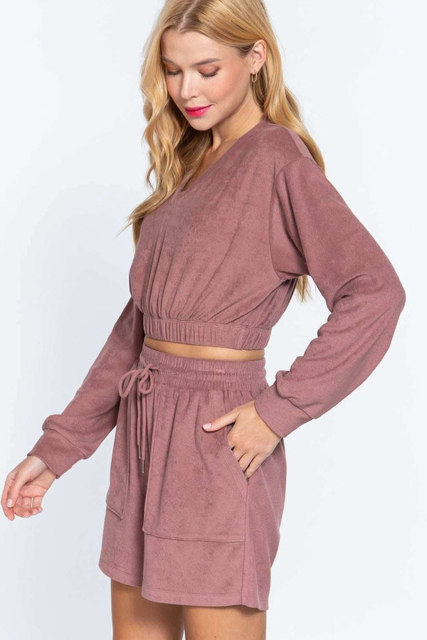 Elasticized Hem Terry Towelling Top - Fit Me For 20