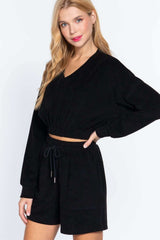 Elasticized Hem Terry Towelling Top - Fit Me For 20