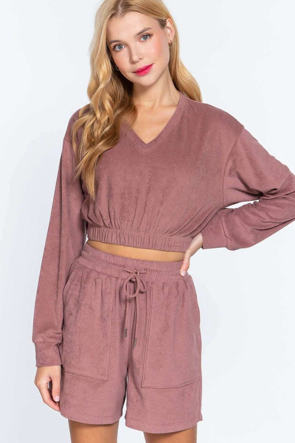 Elasticized Hem Terry Towelling Top - Fit Me For 20
