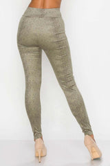 Embossed Snake Print Top And Leggings Set - Fit Me For 20