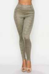 Embossed Snake Print Top And Leggings Set - Fit Me For 20