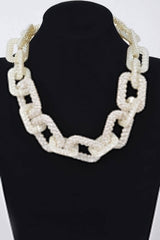 Faux Pearl Link Chain Necklace - Fit Me For 20
